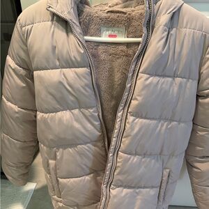 Place Taupe Faux Fur Jacket